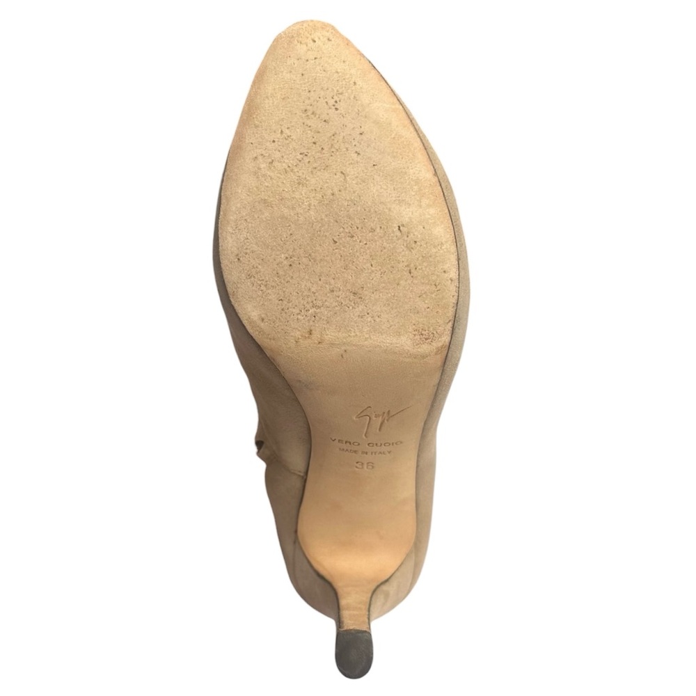 Giuseppe Zanotti Cindy Suede Leather Ankle Bootie Beige Taupe Stiletto Heel US 6 - Picture 16 of 17